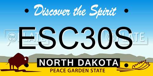 ESC30S North Dakota License Plate
