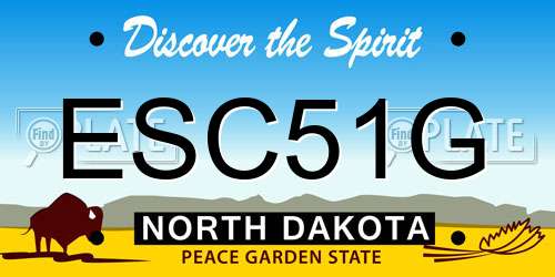 ESC51G North Dakota License Plate