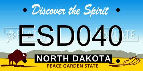 ESD040 North Dakota License Plate