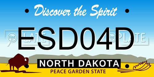 ESD04D North Dakota License Plate
