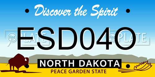 ESD04O North Dakota License Plate