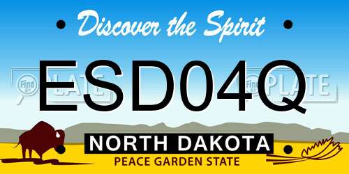 ESD04Q North Dakota License Plate