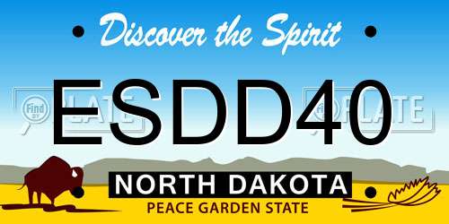 ESDD40 North Dakota License Plate