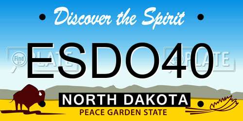 ESDO40 North Dakota License Plate