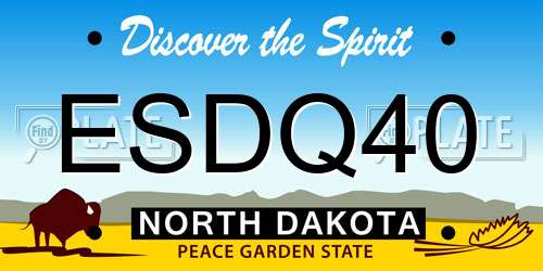 ESDQ40 North Dakota License Plate