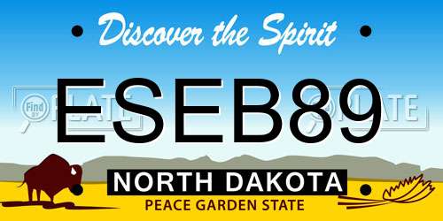 ESEB89 North Dakota License Plate