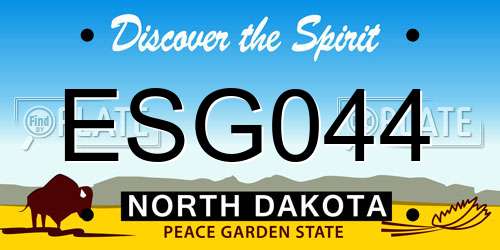 ESG044 North Dakota License Plate