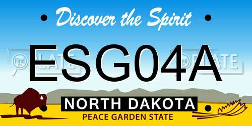 ESG04A North Dakota License Plate