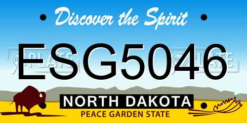 ESG5046 North Dakota License Plate