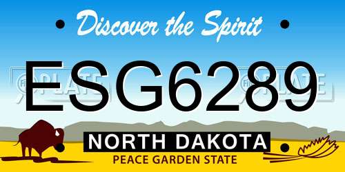 ESG6289 North Dakota License Plate