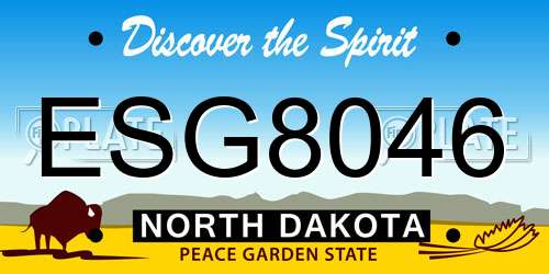 ESG8046 North Dakota License Plate