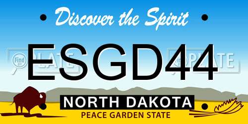 ESGD44 North Dakota License Plate