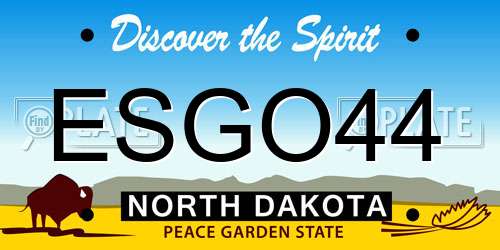ESGO44 North Dakota License Plate