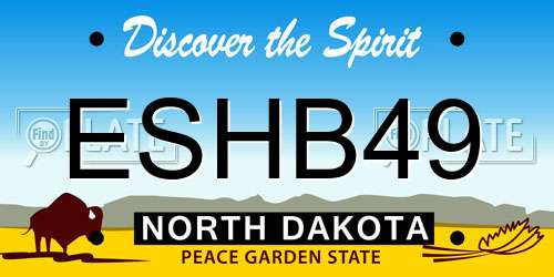 ESHB49 North Dakota License Plate