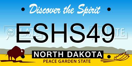 ESHS49 North Dakota License Plate