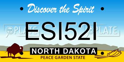 ESI52I North Dakota License Plate