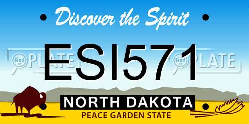 ESI571 North Dakota License Plate