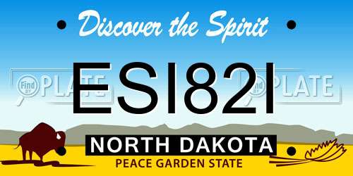 ESI82I North Dakota License Plate