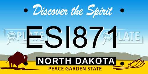 ESI871 North Dakota License Plate