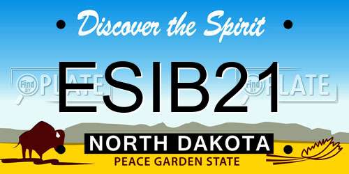 ESIB21 North Dakota License Plate