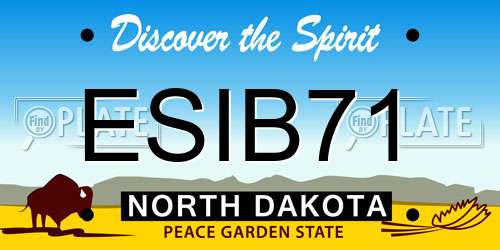 ESIB71 North Dakota License Plate