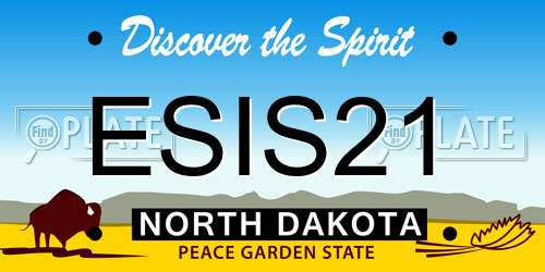 ESIS21 North Dakota License Plate