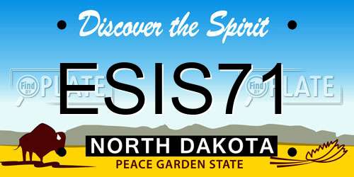 ESIS71 North Dakota License Plate