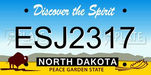 ESJ2317 North Dakota License Plate