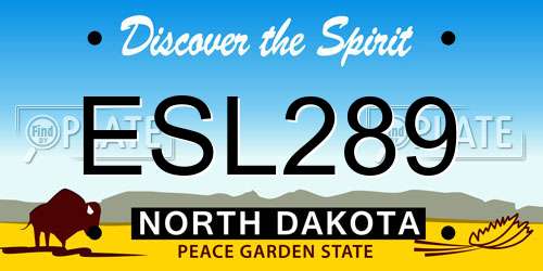 ESL289 North Dakota License Plate