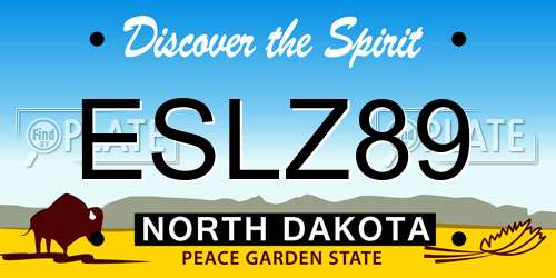 ESLZ89 North Dakota License Plate