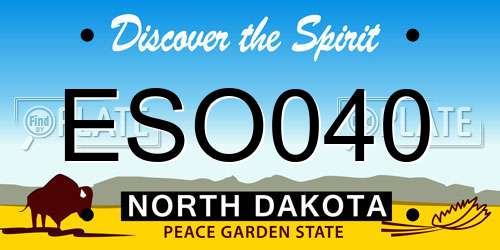 ESO040 North Dakota License Plate