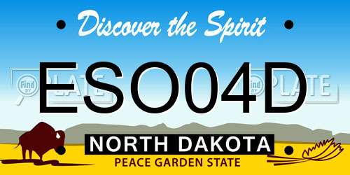 ESO04D North Dakota License Plate