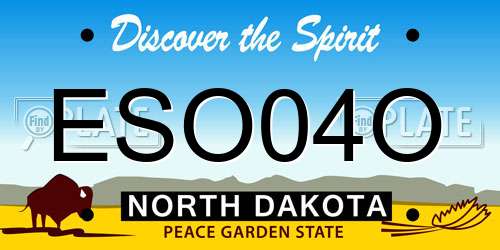 ESO04O North Dakota License Plate