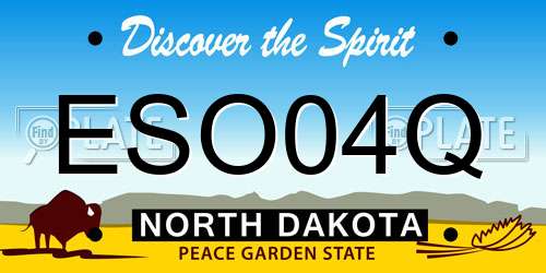 ESO04Q North Dakota License Plate