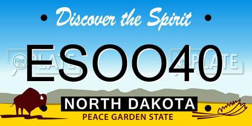 ESOO40 North Dakota License Plate