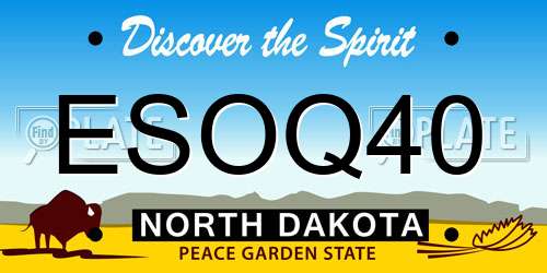 ESOQ40 North Dakota License Plate