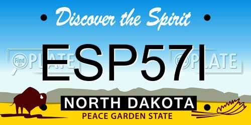 ESP57I North Dakota License Plate