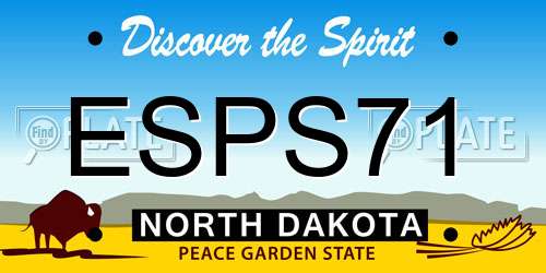 ESPS71 North Dakota License Plate