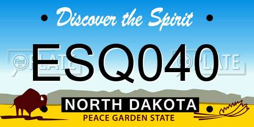 ESQ040 North Dakota License Plate