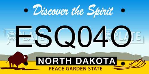 ESQ04O North Dakota License Plate