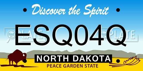 ESQ04Q North Dakota License Plate