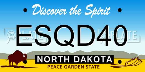 ESQD40 North Dakota License Plate
