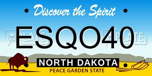 ESQO40 North Dakota License Plate