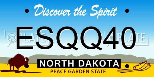ESQQ40 North Dakota License Plate