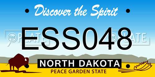 ESS048 North Dakota License Plate