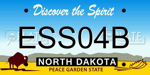 ESS04B North Dakota License Plate