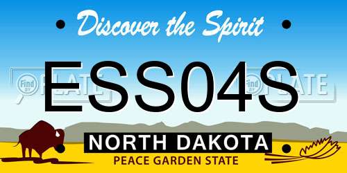 ESS04S North Dakota License Plate