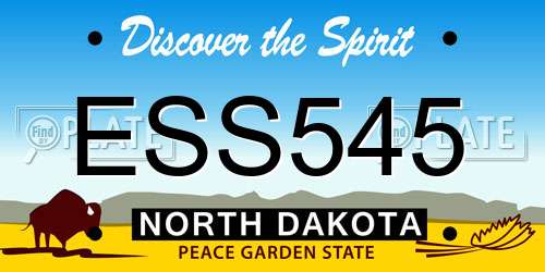 ESS545 North Dakota License Plate