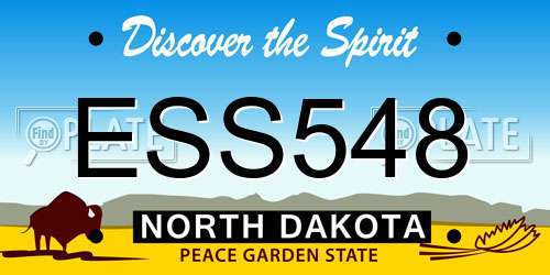 ESS548 North Dakota License Plate