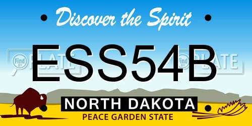 ESS54B North Dakota License Plate